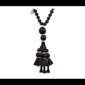Kate Spade Black Pretty Poms Tassel Necklace